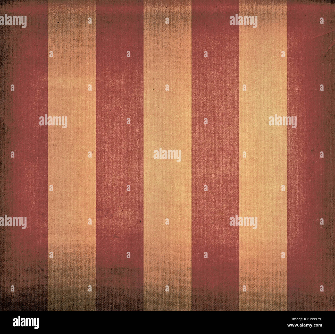 Vintage red and yellow striped retro canvas deck chair cover Stock