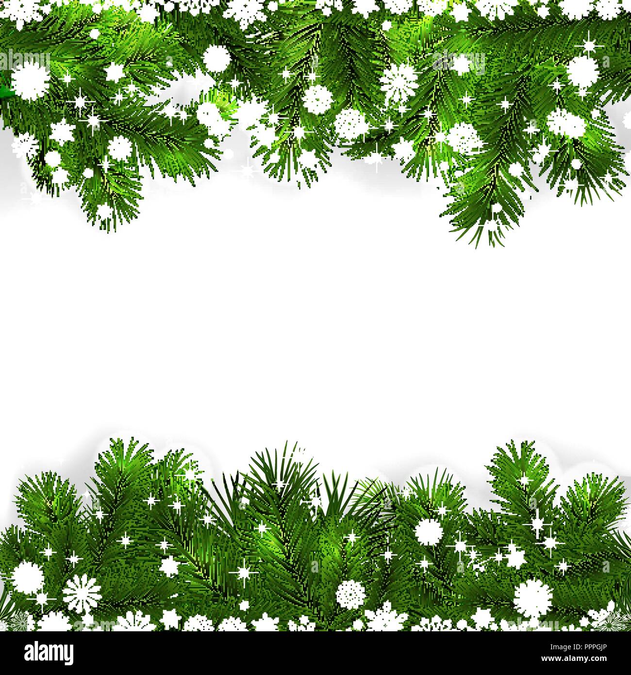 Christmas background with green branches of Christmas tree Stock Vector ...