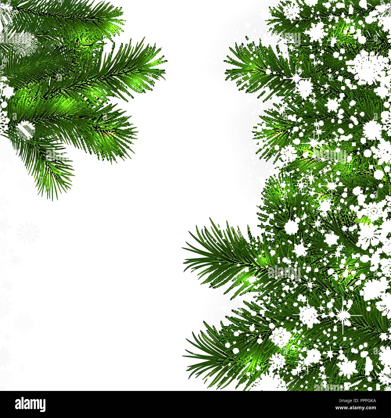 Christmas background with green branches of Christmas tree Stock Vector ...
