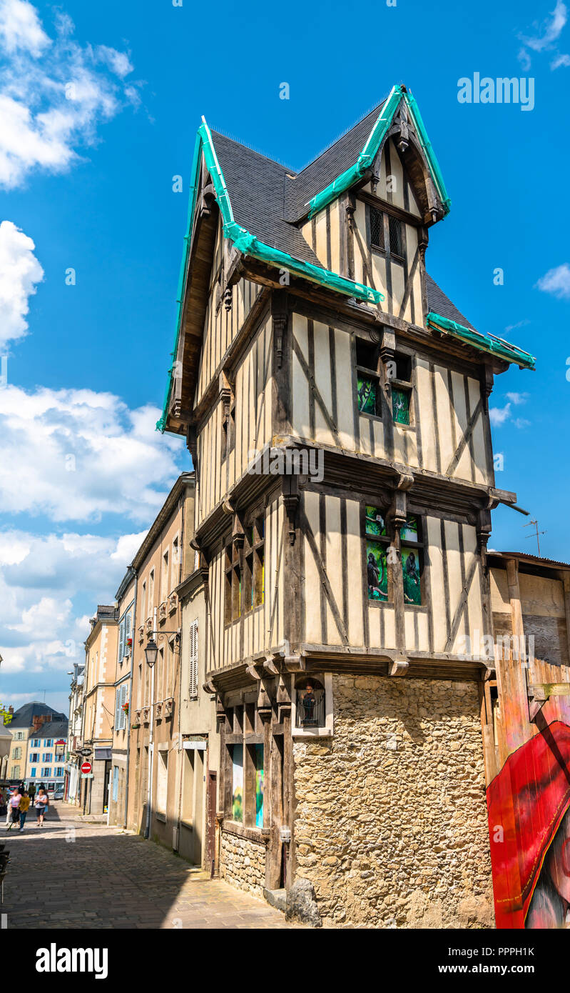 Traditional timbered house in Laval, France Stock Photo Alamy