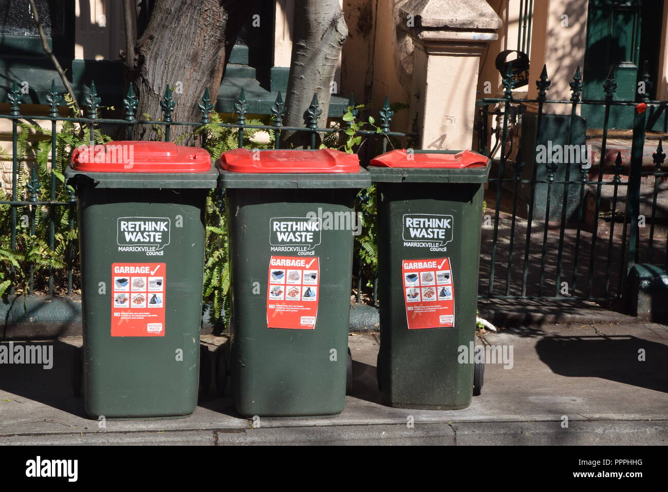 Wheelie Bins, Newtown, Sydney, NSW, Australia Stock Photo Alamy