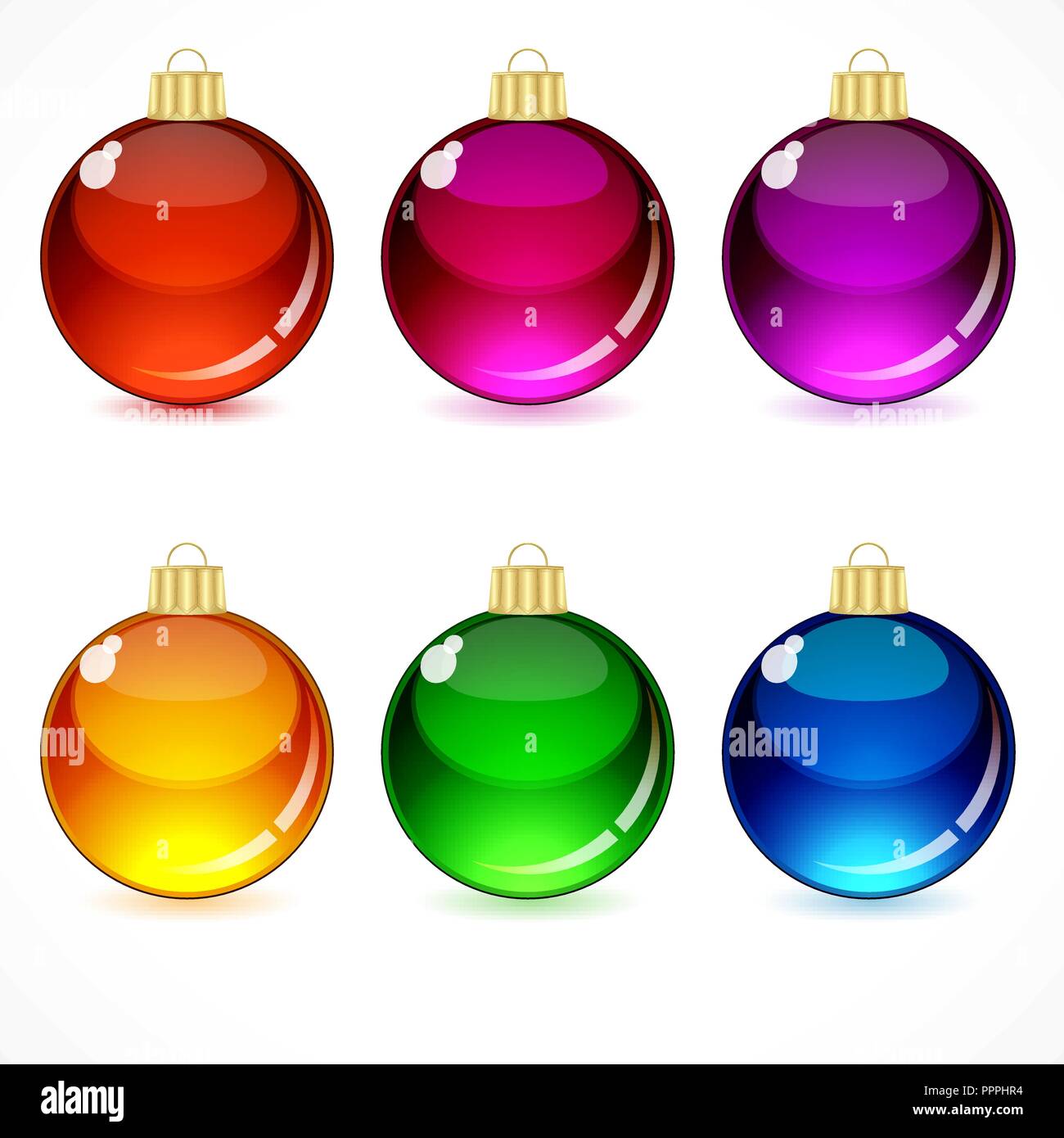 Christmas glass balls with a golden cap and loop Stock Vector Image ...