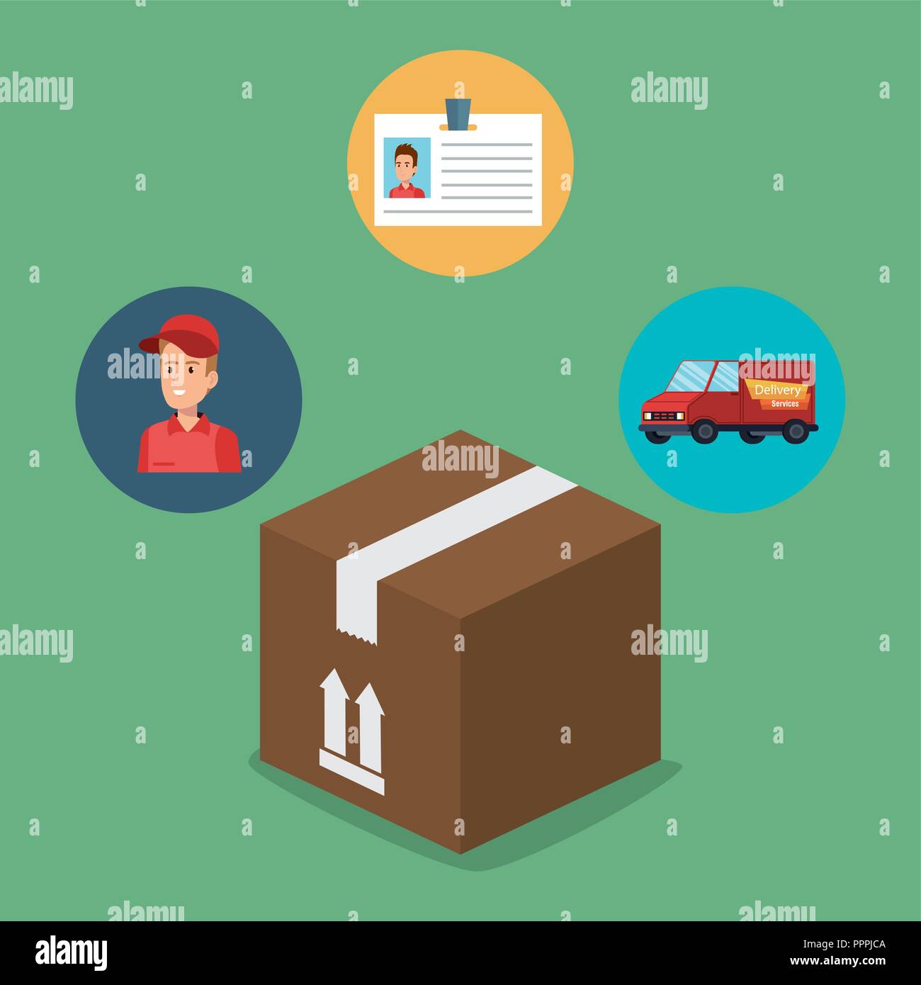 box with delivery service icons Stock Vector Image & Art - Alamy