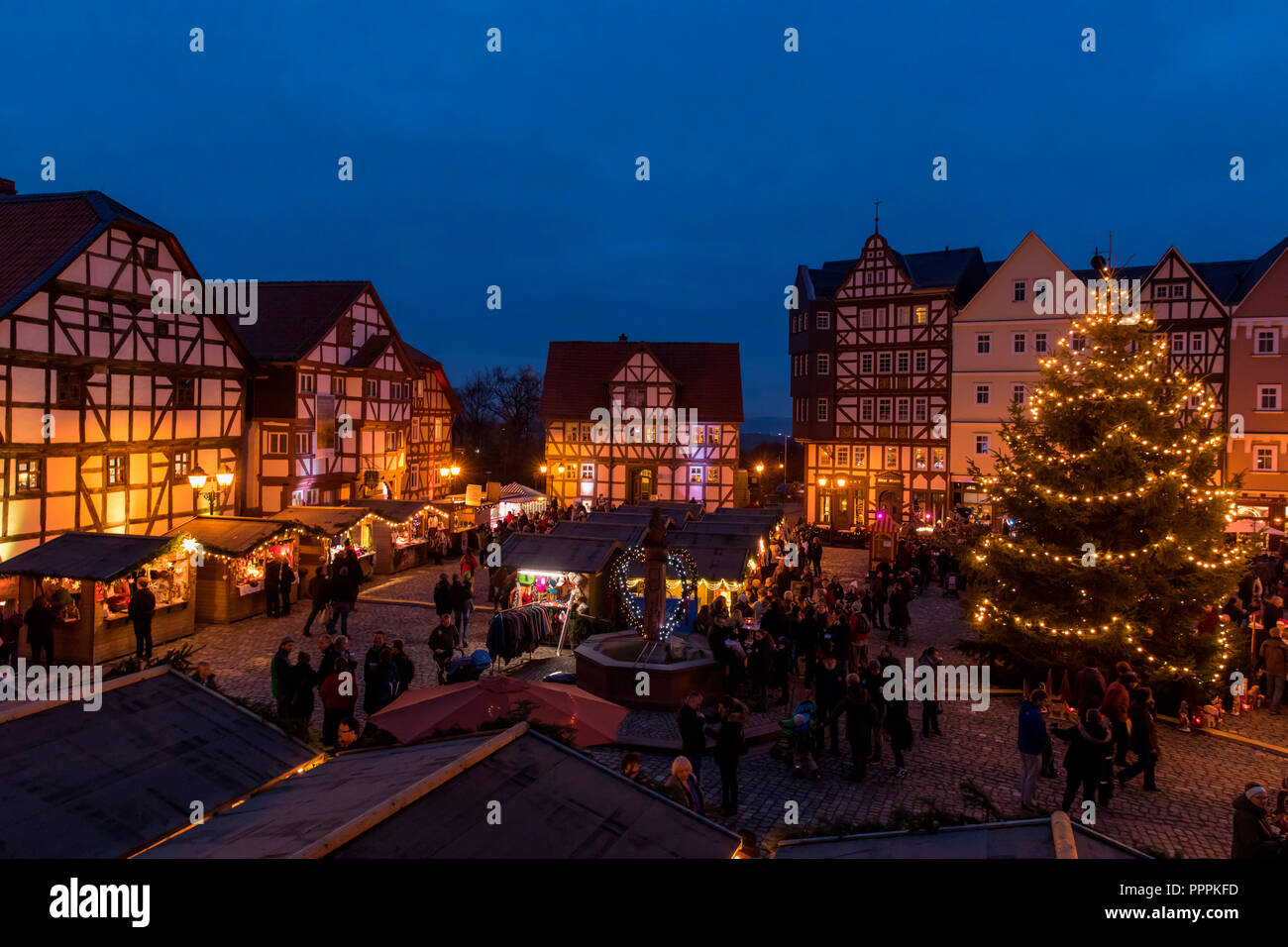 Christmas Market, Hessenpark, Neu-Anspach, Hessen, Germany Stock Photo