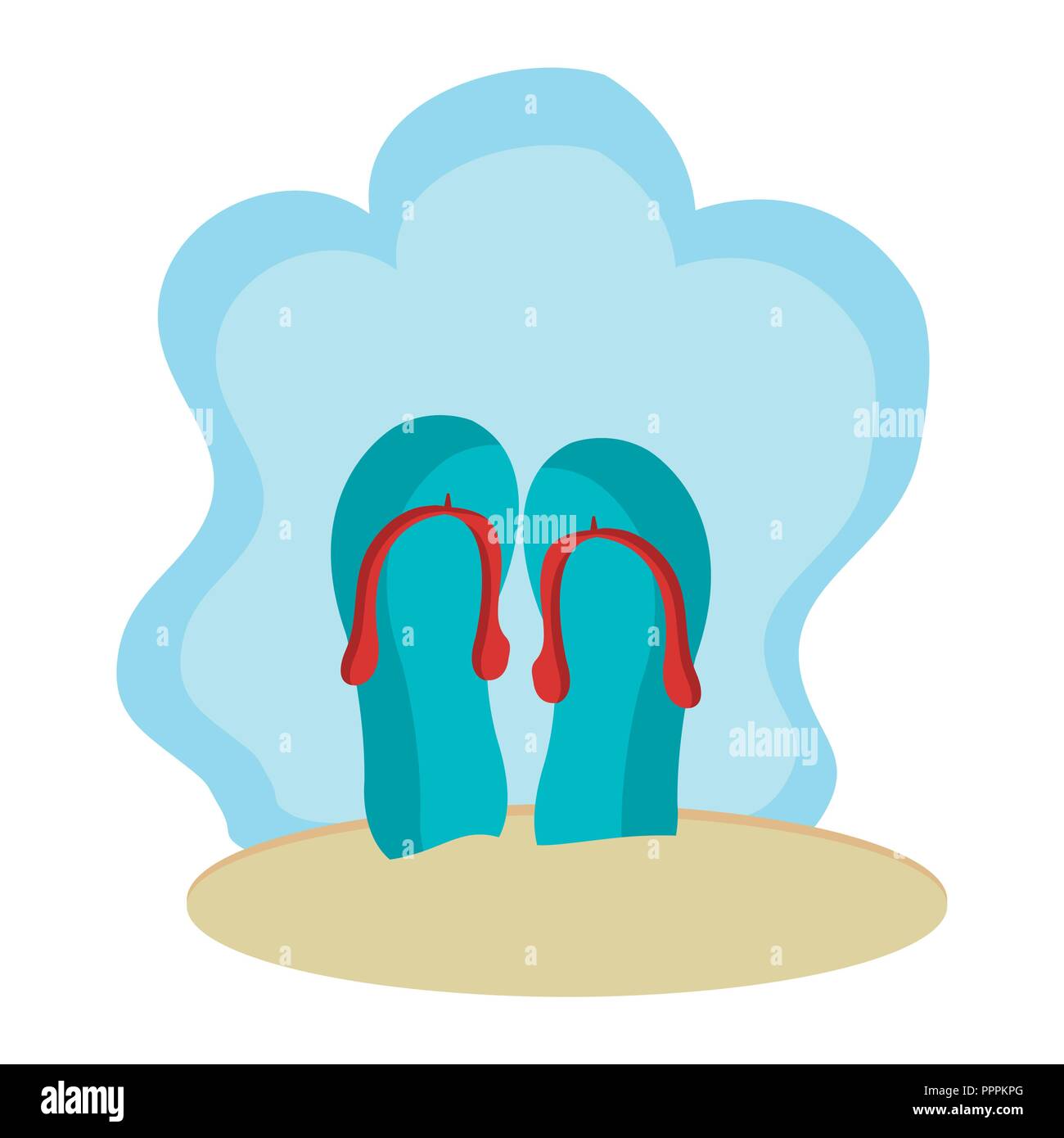 beach landscape with flip flops Stock Vector Image & Art - Alamy