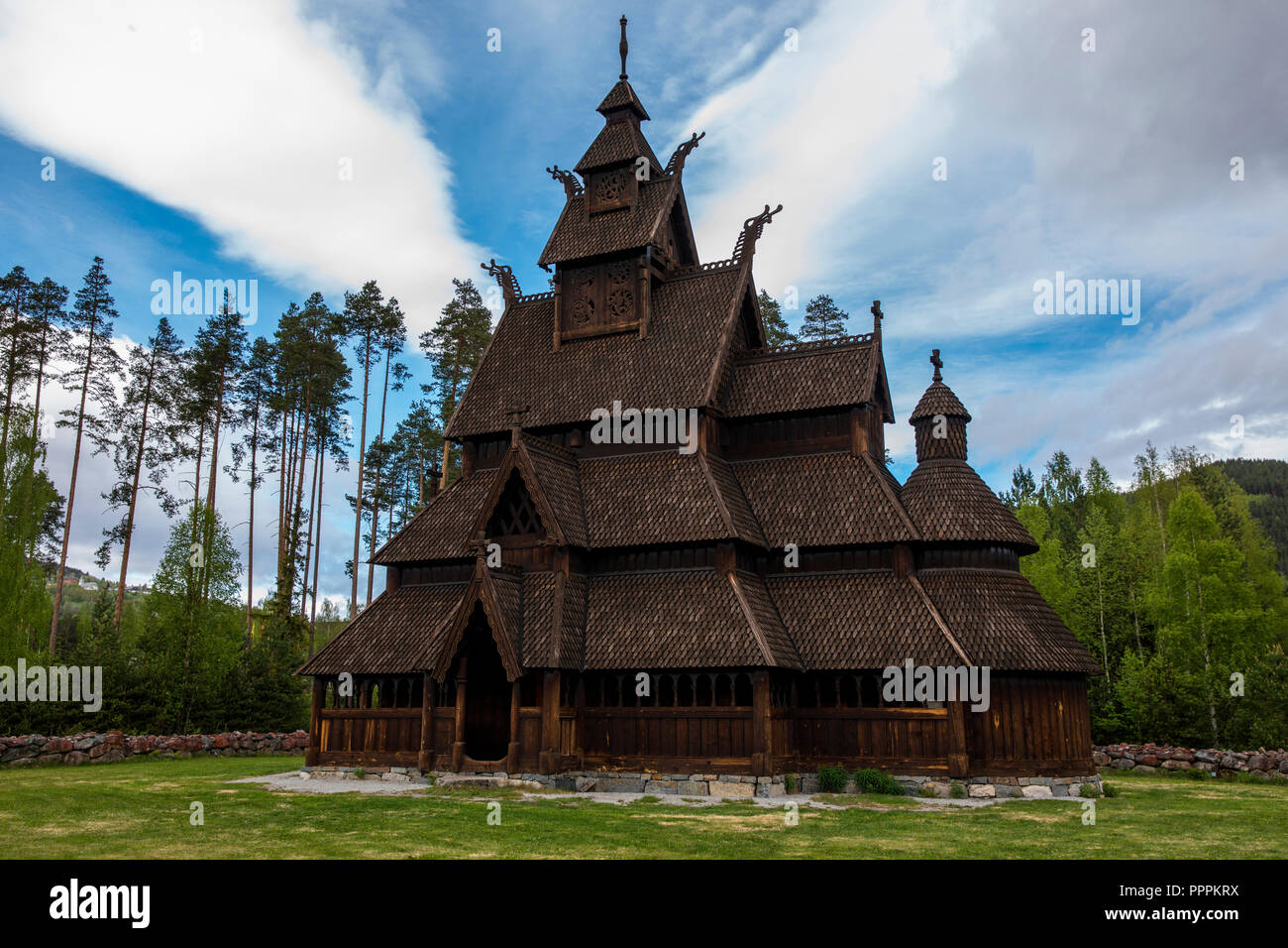 Gol Stavkirke, Gol, Buskerud, Norway Stock Photo