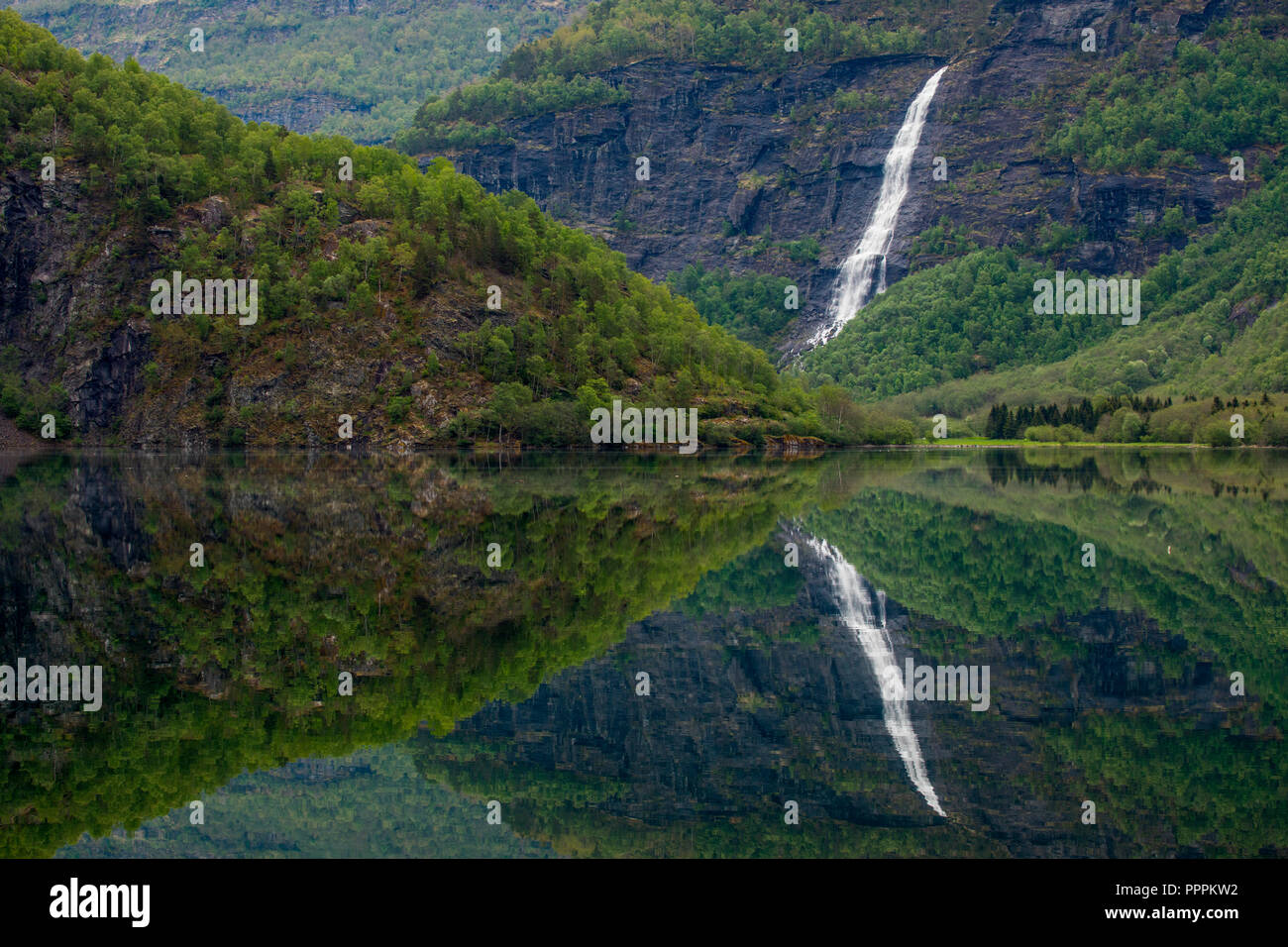 Waterfall, Sognefjell, Sogn og Fjordane, Norway Stock Photo