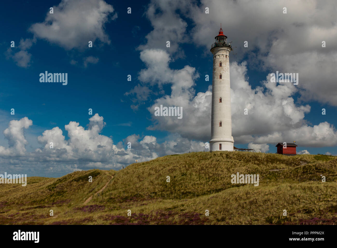 Lyngvig Lighthouse, Hvide Sande, Jylland, Denmark Stock Photo