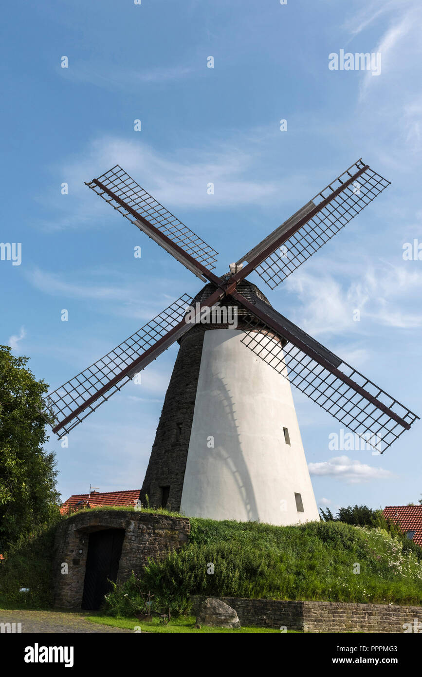 wind mill, Duetzen, Minden-Luebbecke, East Westphalia-Lippe, North Rhine-Westphalia, Germany Stock Photo