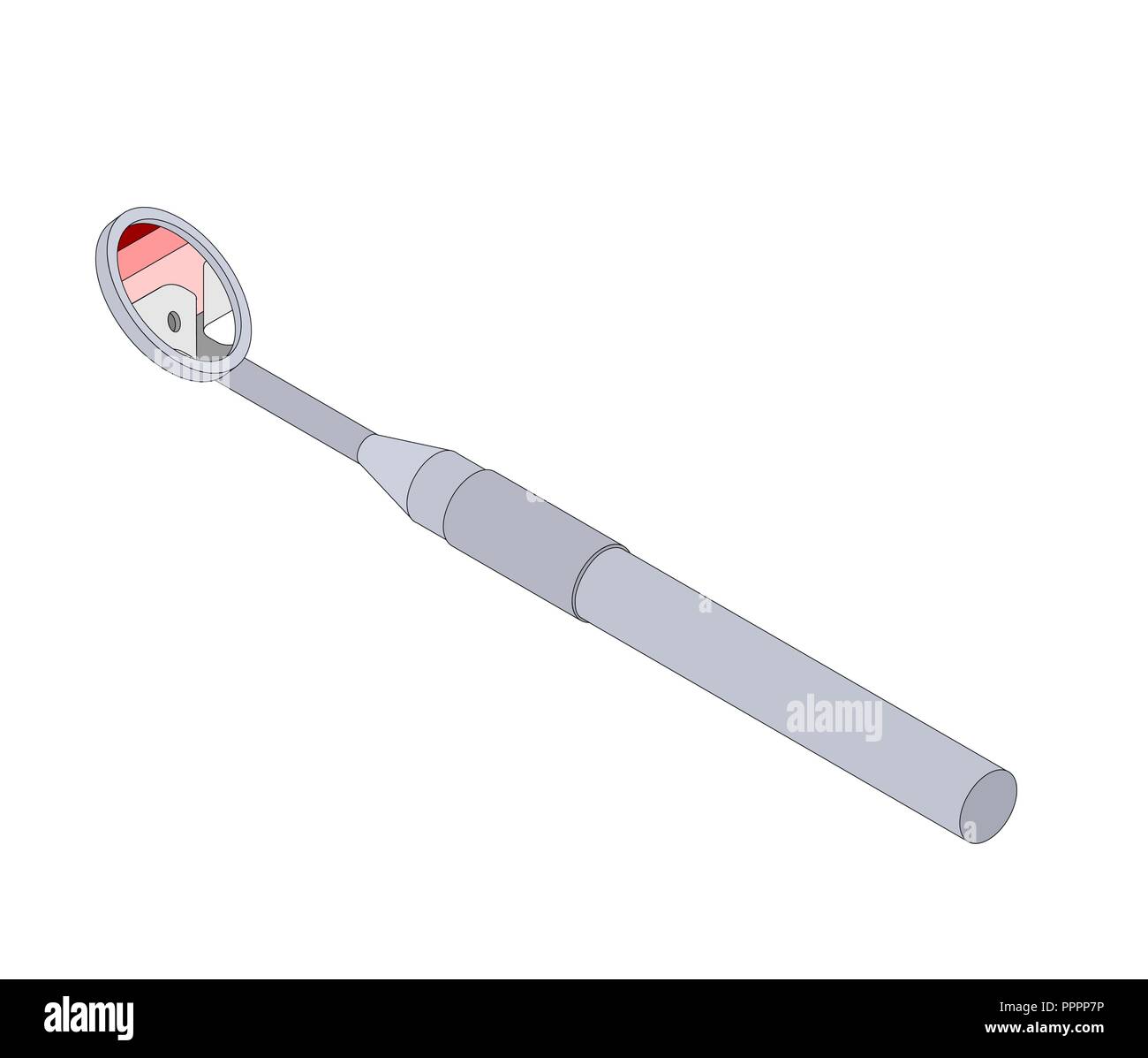 Dental mirror isolated. Dentist treatment. Dentistry Vector