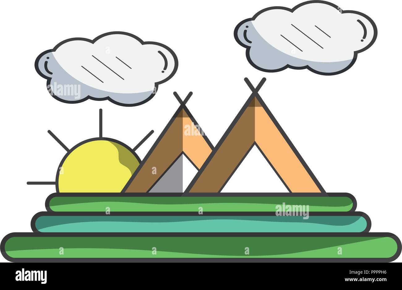 Camping at nature Stock Vector Image & Art - Alamy
