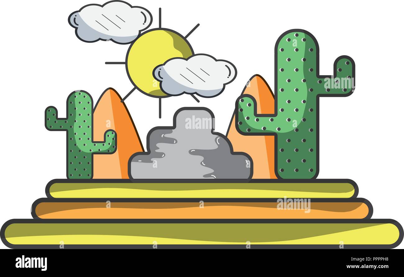 Dry landscape desert under Stock Vector Images - Alamy
