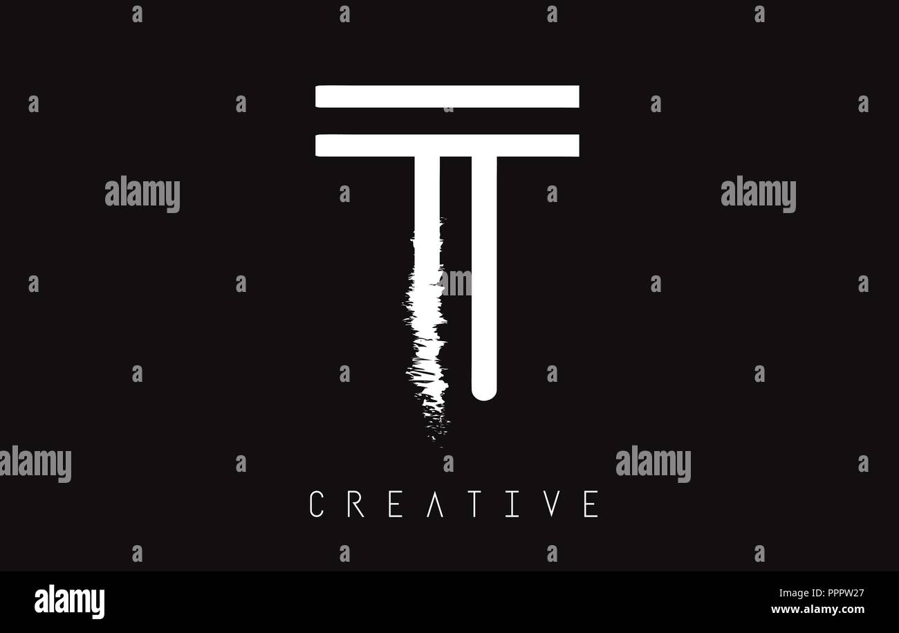 T Monogram Letter Design Brush Paint Stroke. Letter Logo with Monogram ...