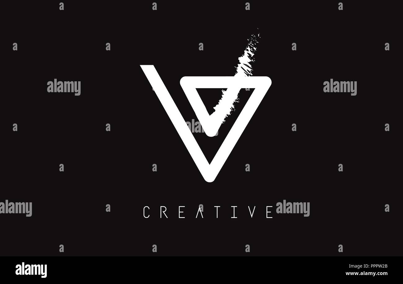 V Monogram Letter Design Brush Paint Stroke. Letter Logo with Monogram ...