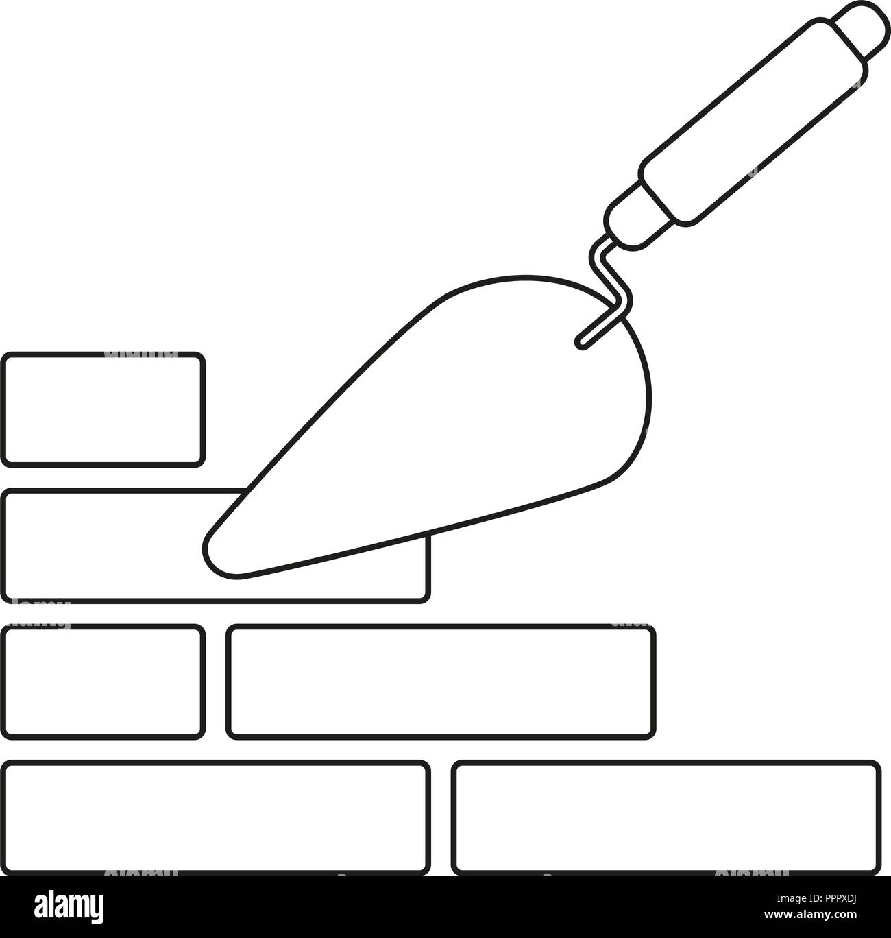 Brick trowel white background Stock Vector Images Alamy