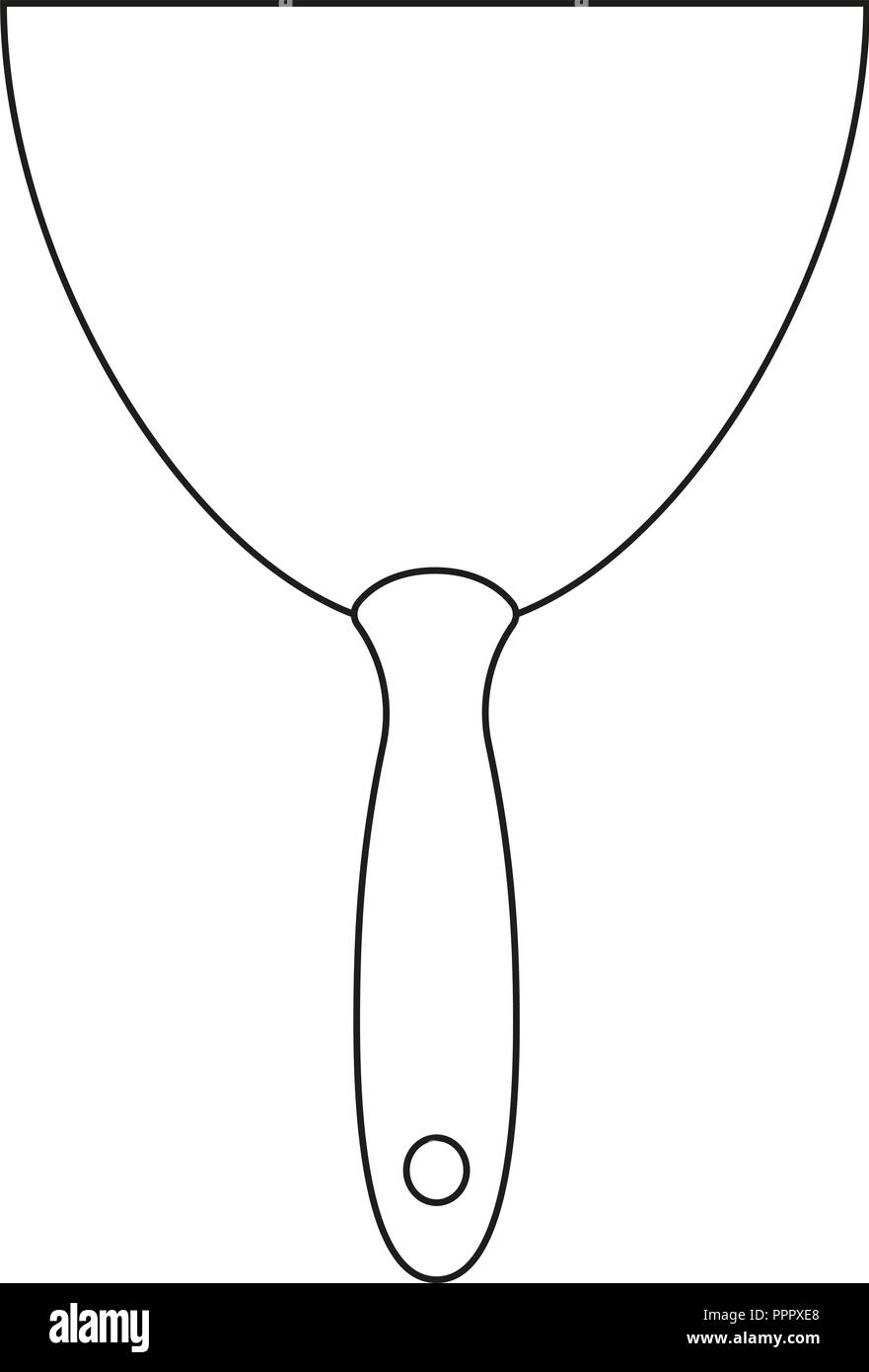 Line art black and white whide metal spatula Stock Vector Image & Art