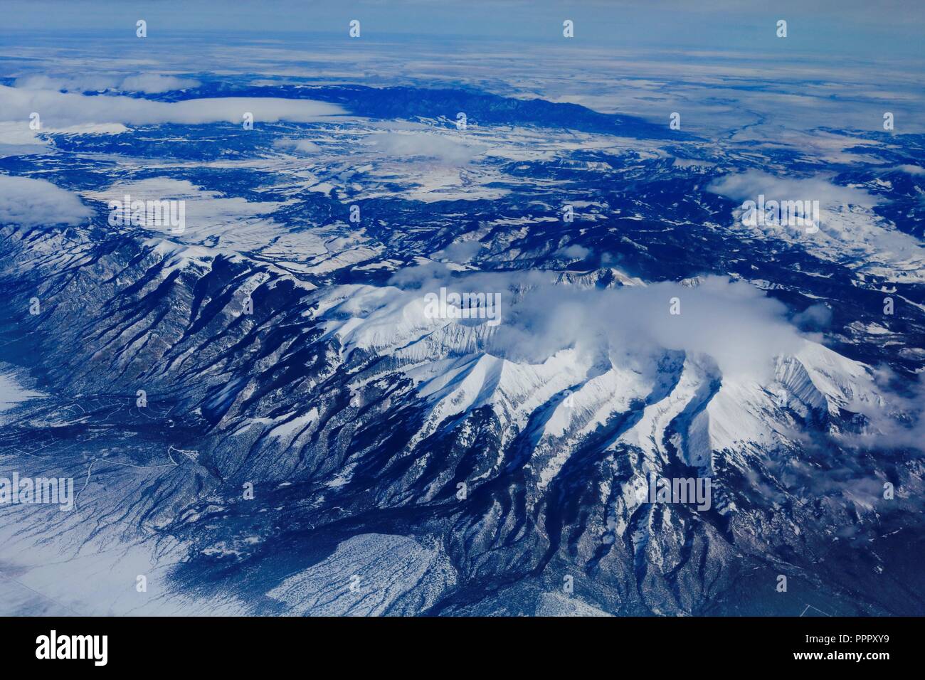 Aerial view rocky mountain range hi-res stock photography and images ...