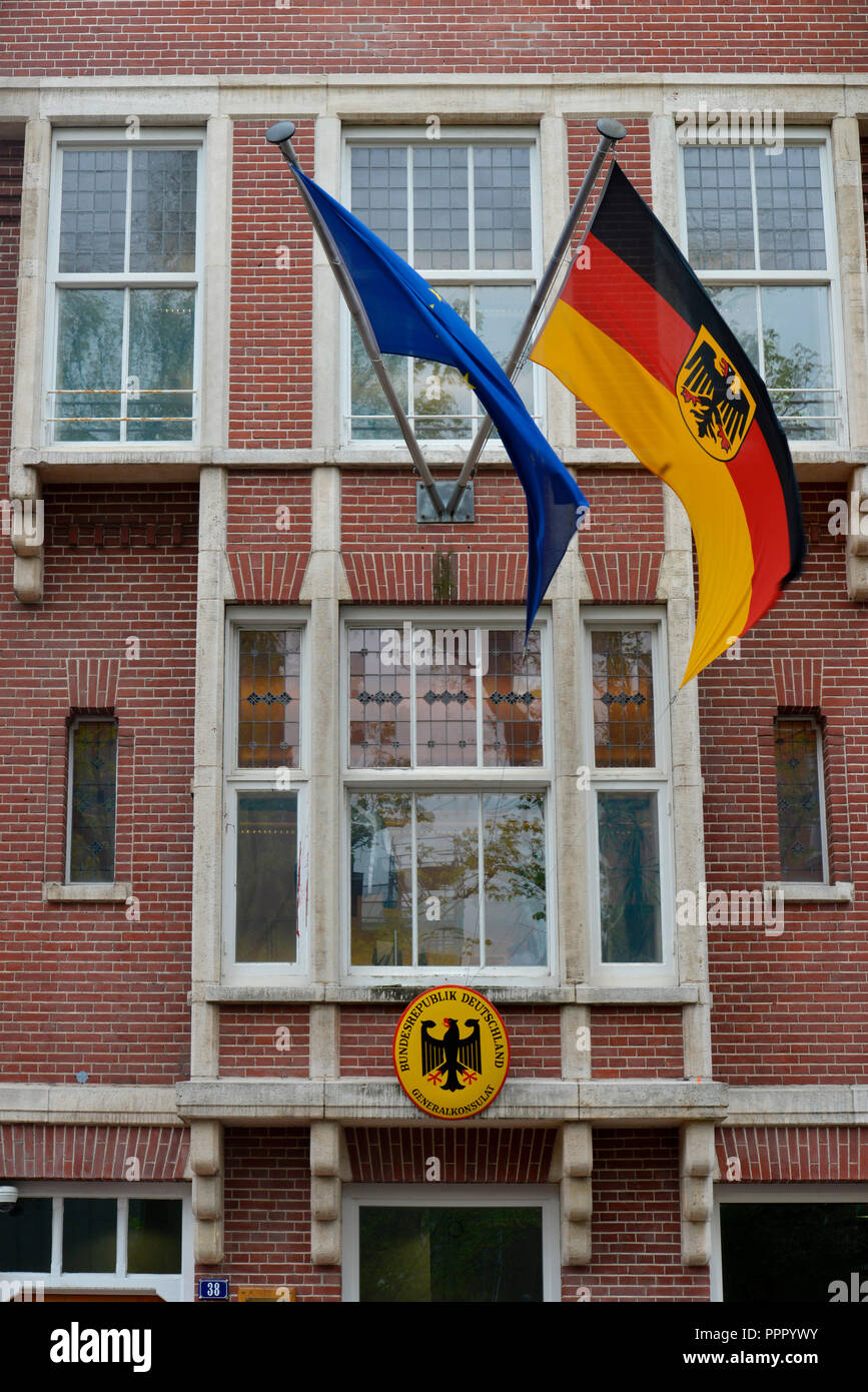 Generalkonsulat der Bundesrepublik Deutschland, Honthorststraat, Amsterdam, Niederlande Stock Photo