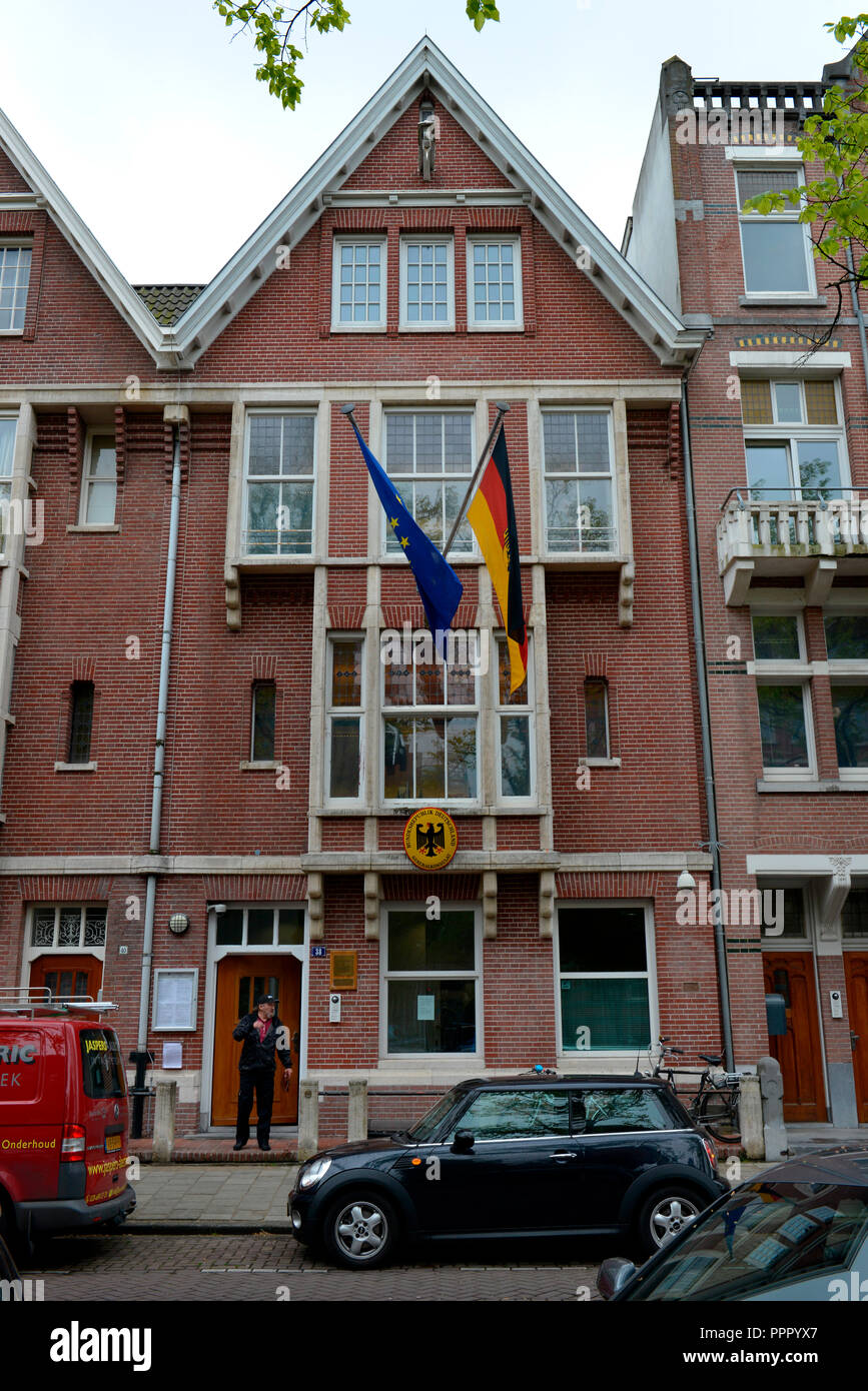 Generalkonsulat der Bundesrepublik Deutschland, Honthorststraat, Amsterdam, Niederlande Stock Photo