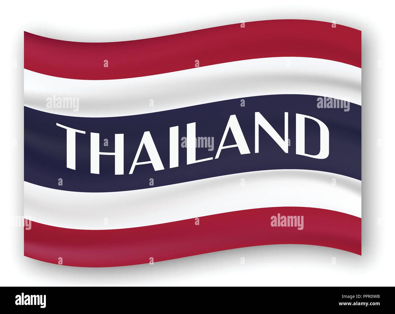 New type flag of Thailand country with red, blue and white color Stock ...