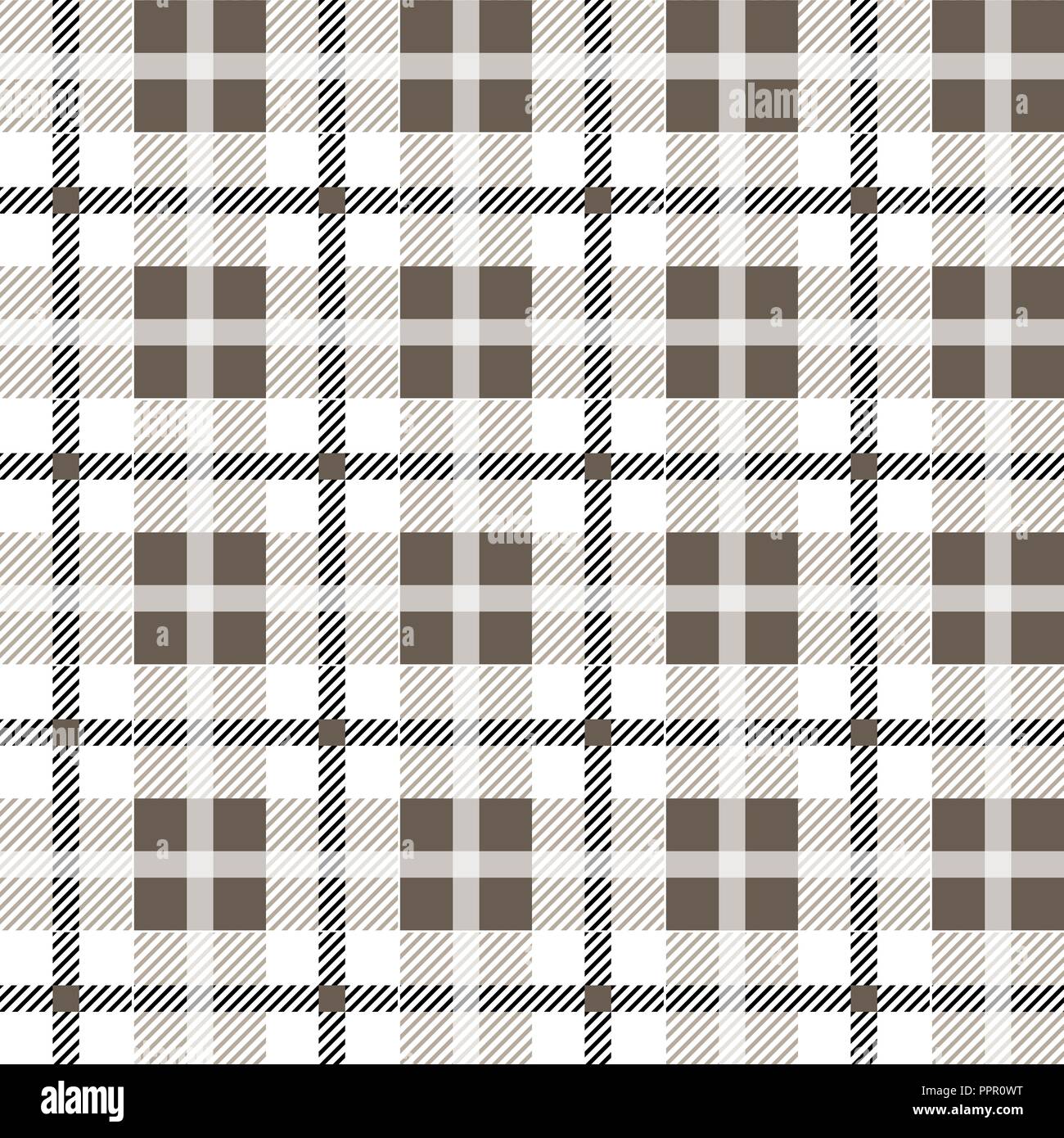 Plaid checkered tartan seamless pattern in black and white colors ...