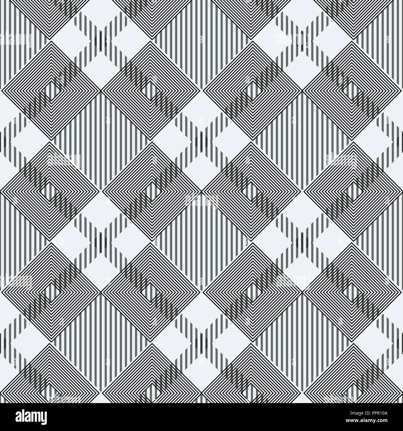 Plaid checkered tartan seamless pattern in black and white colors ...