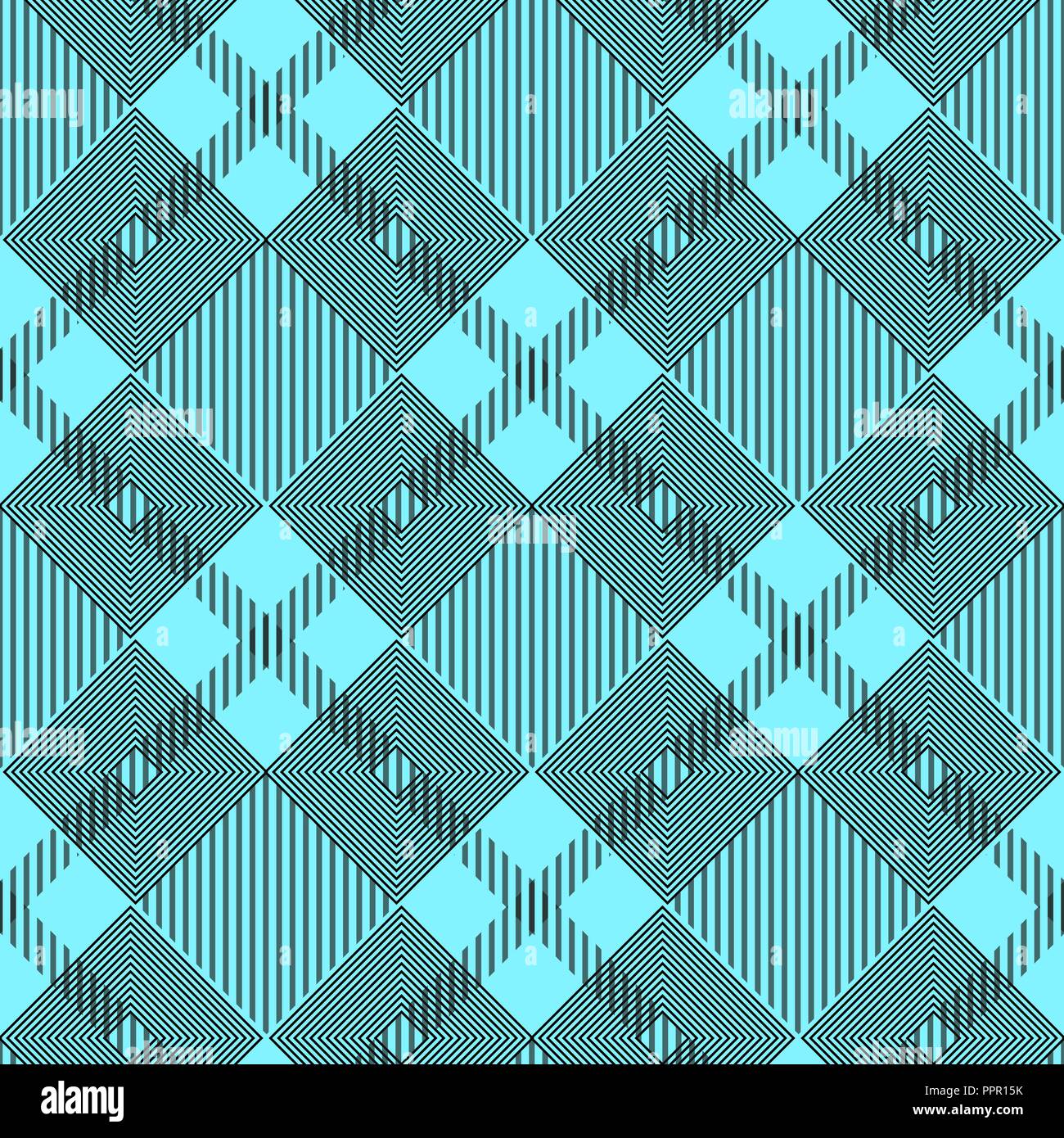 Plaid checkered tartan seamless pattern in black and blue colors ...