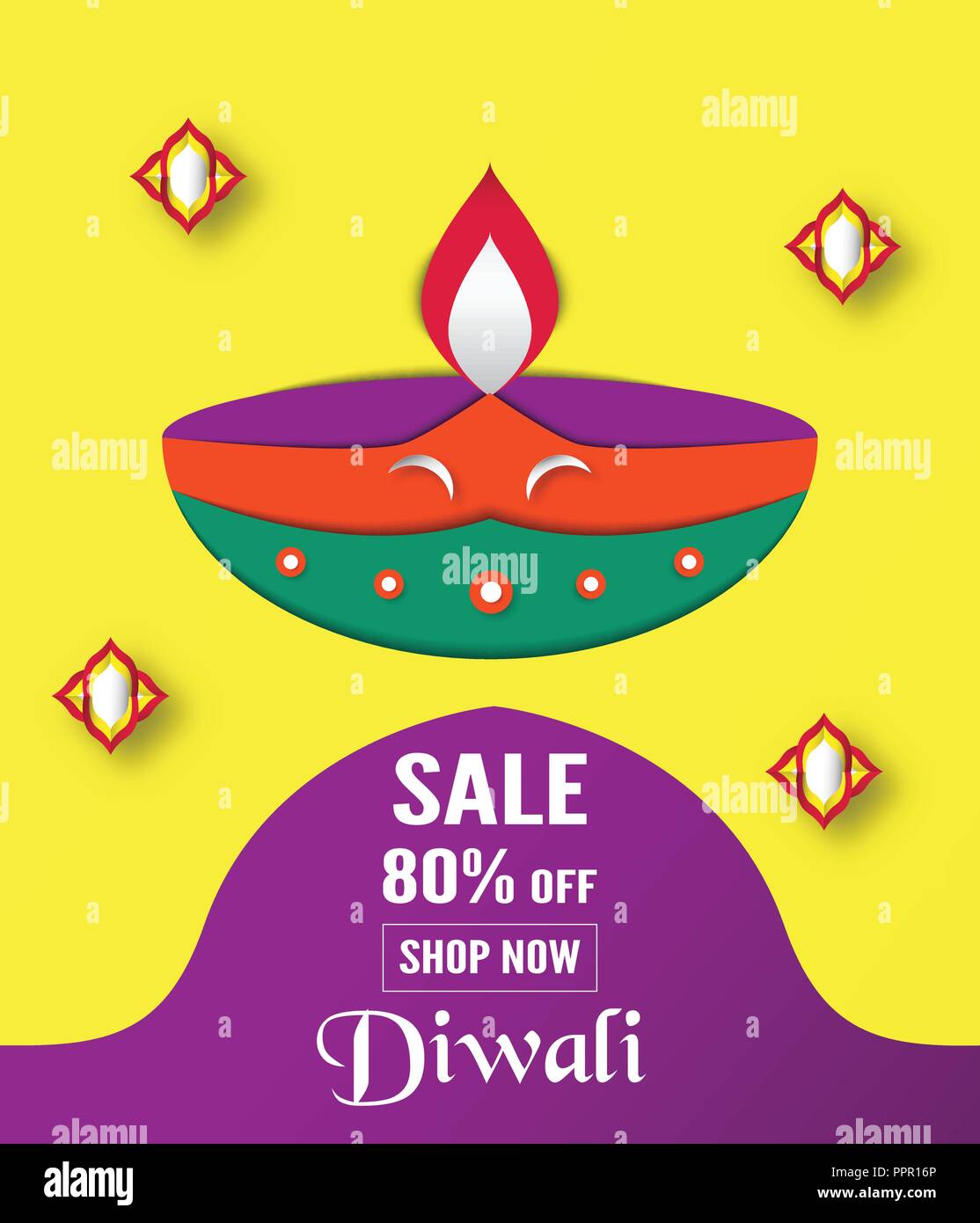 Diwali Is Festival Of Lights Of Hindu For Invitation Background Web Banner Advertisement Vector Illustration Design In Paper Cut And Craft Style Stock Vector Image Art Alamy