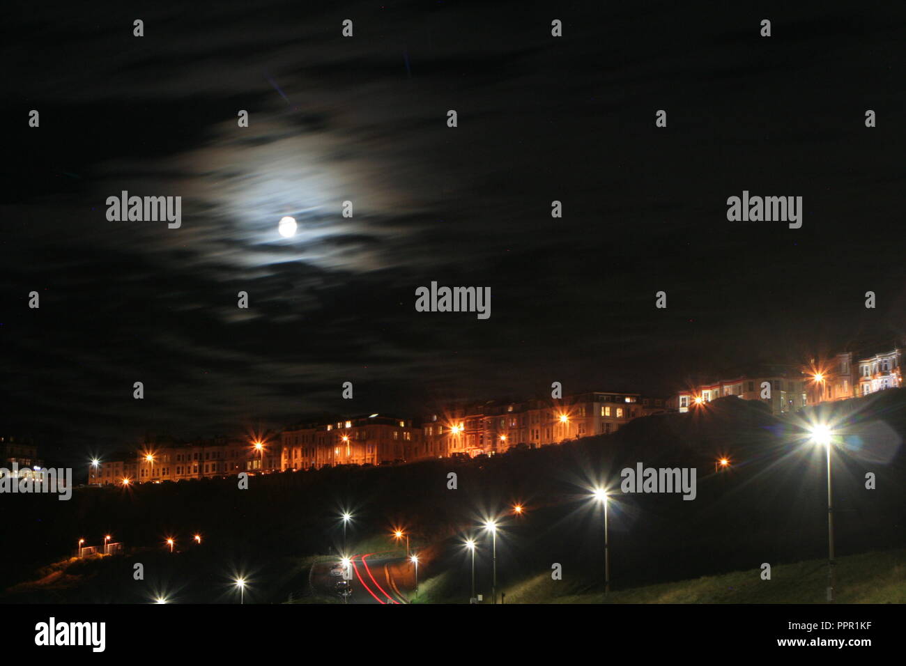 Scarborough by night Stock Photo