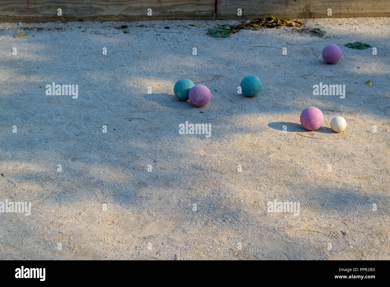 Bocce is a game of Italian origin played in Europe and the New World Stock Photo