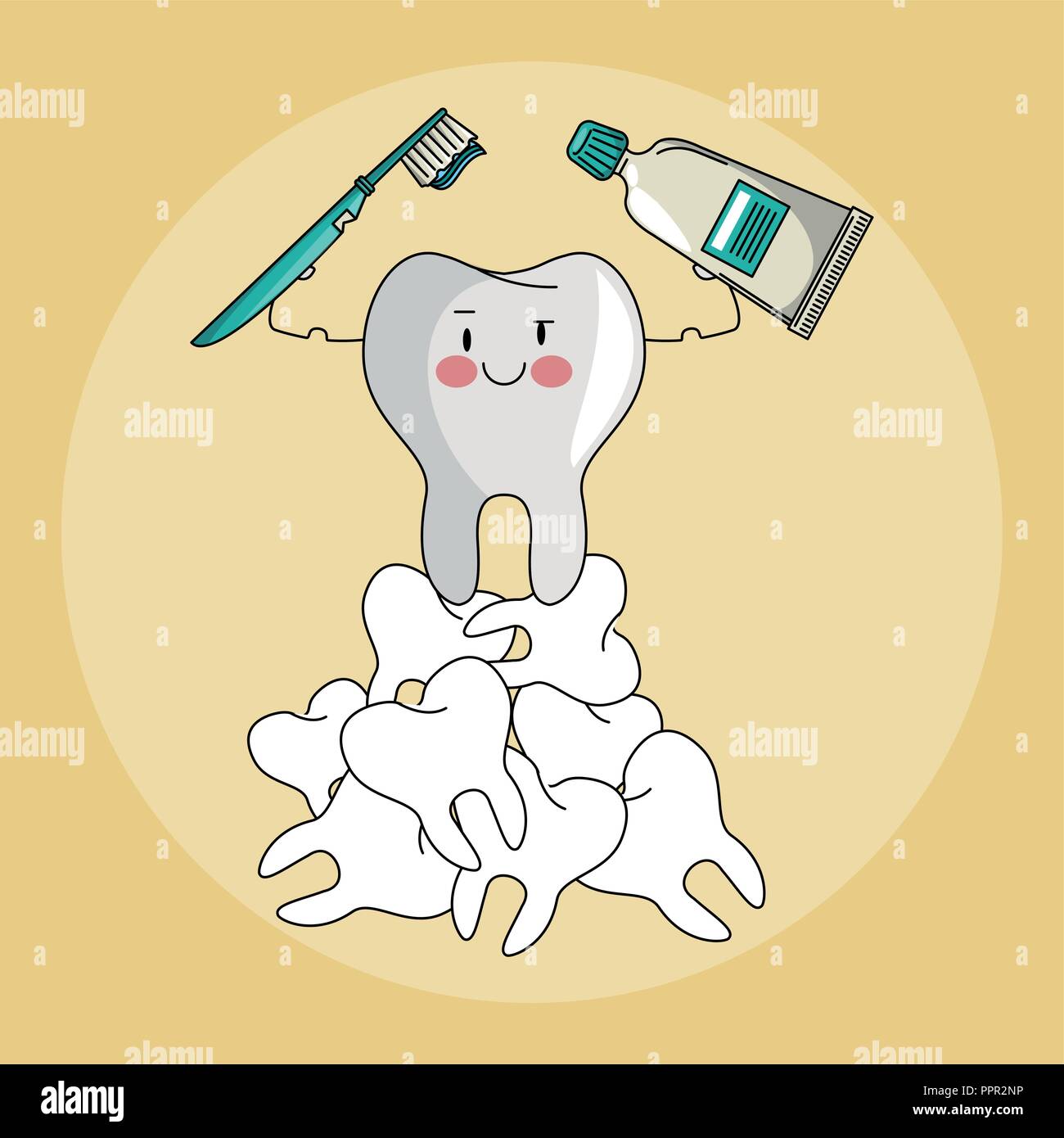 Dental care cartoons Stock Vector