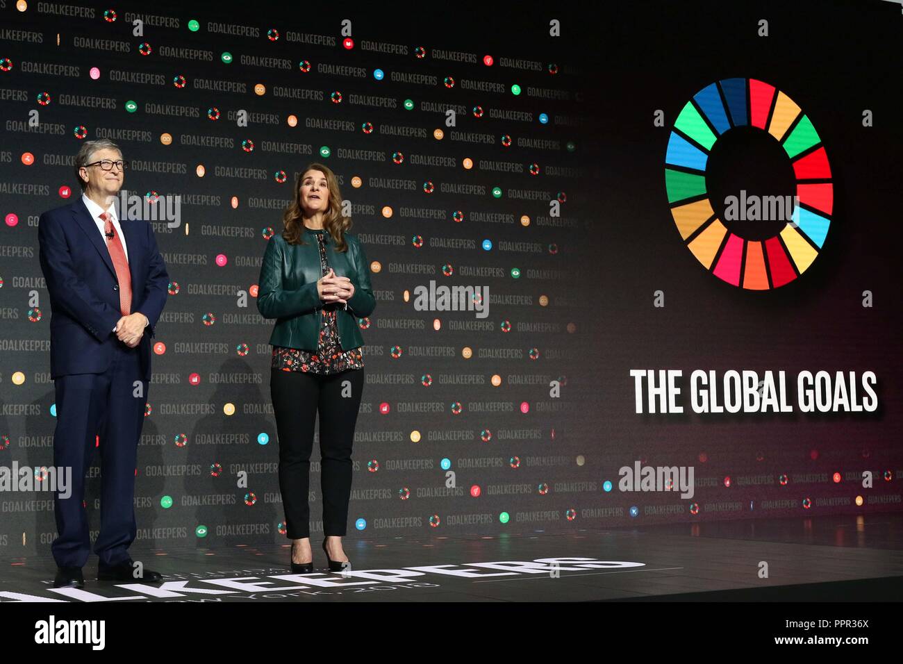 Bill Gates and Melinda Gates speak at the Bill and Melinda Gates