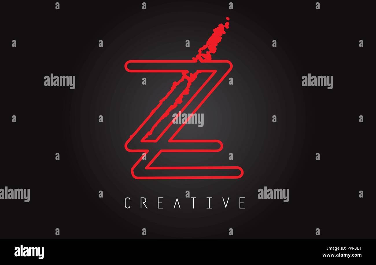 Z Monogram Letter Design Brush Paint Stroke. Letter Logo with Monogram