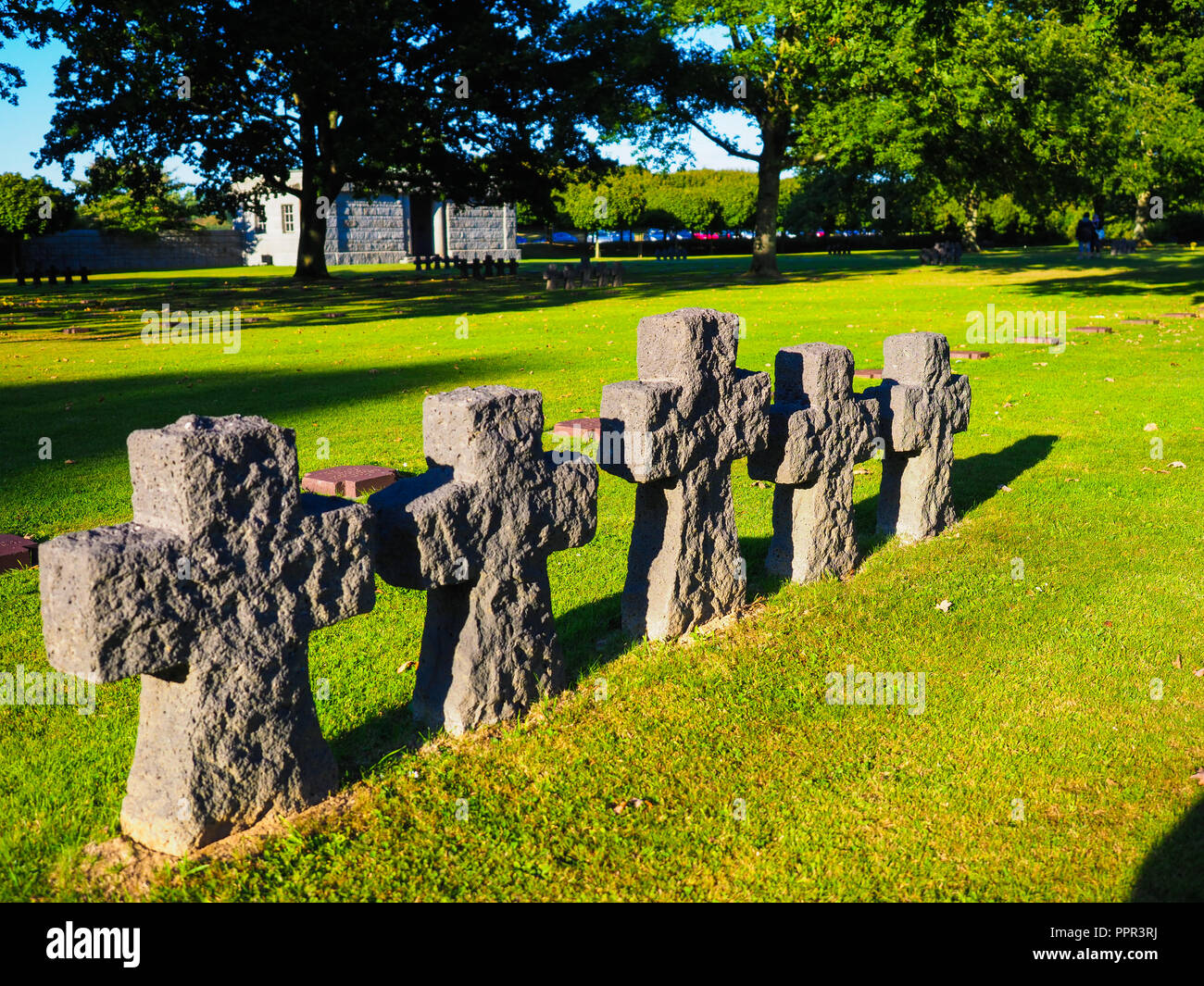 Crosses at La Cambe German Cemetery in Normandy Stock Photo