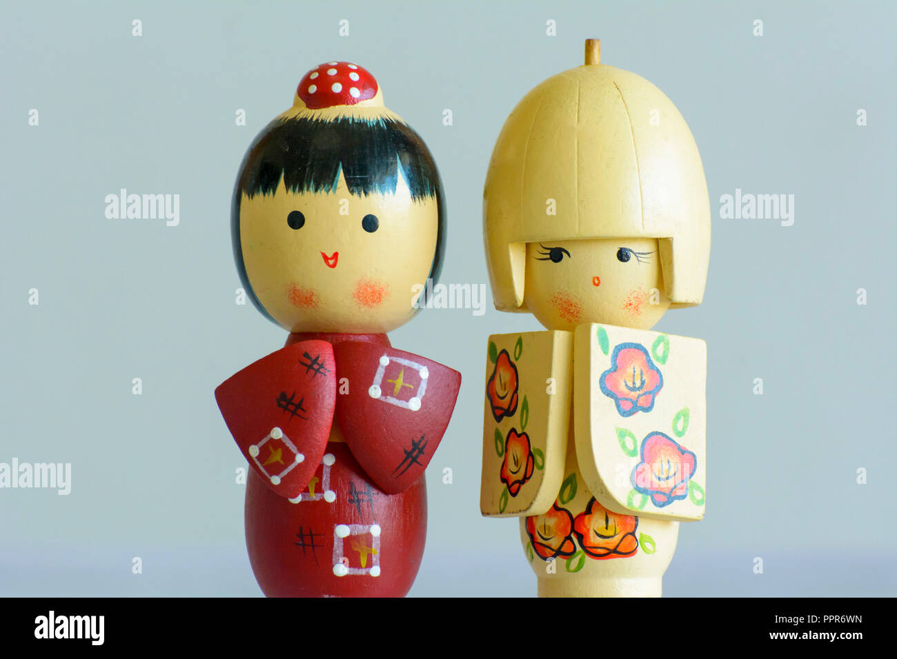 Light and shadow of Japanese dolls Stock Photo. 