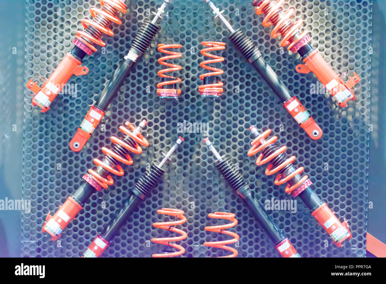 This picture is Shock absorber of car. It is a mechanical or hydraulic