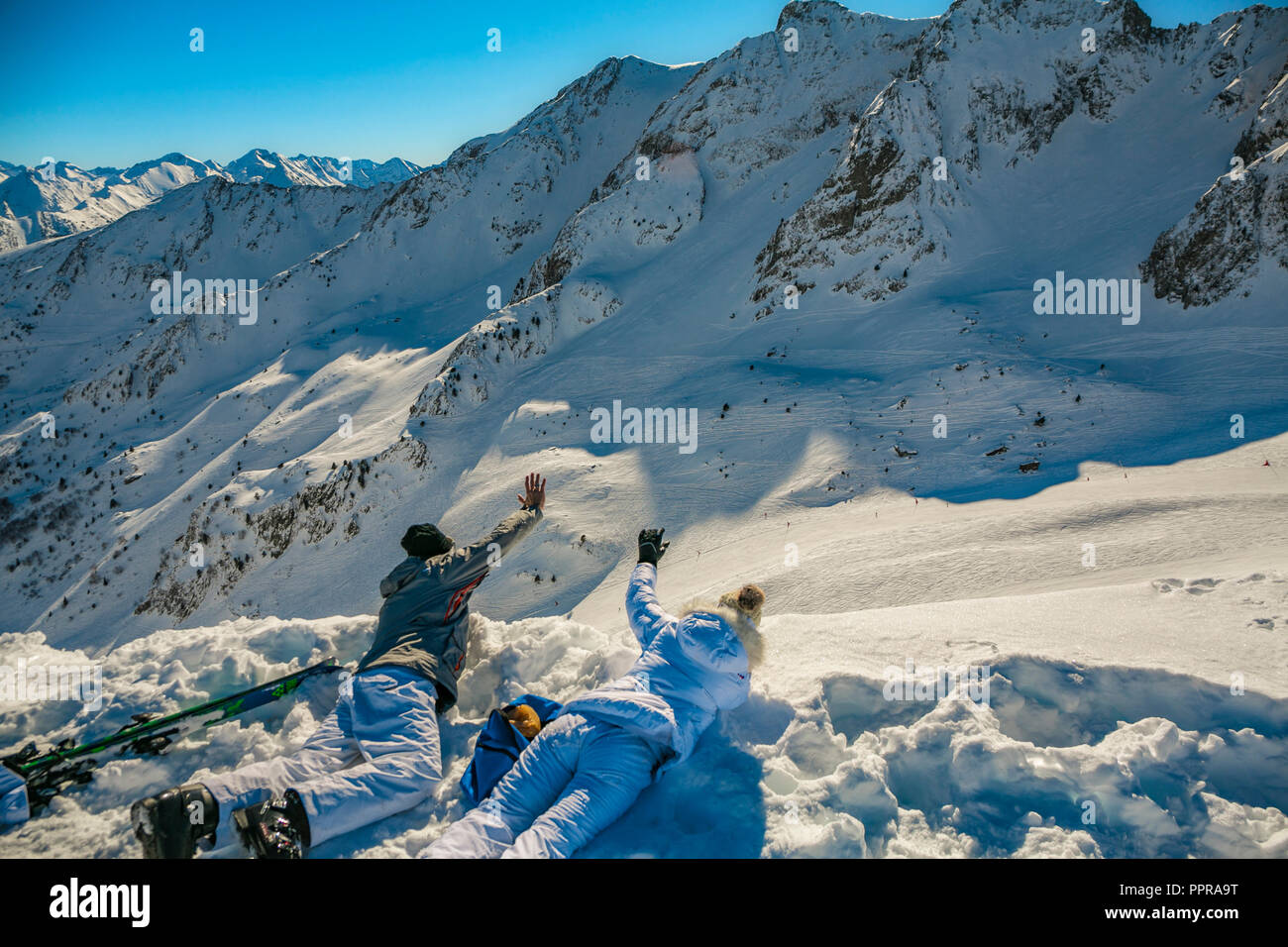 Pla d' Adet ski resort. Saint Lary Soulan. Hautes Pyrenees. France Stock Photo