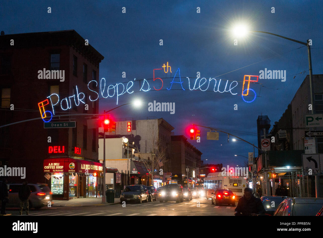 Park Slope's 5th Avenue street sign NYC Brooklyn Stock Photo Alamy