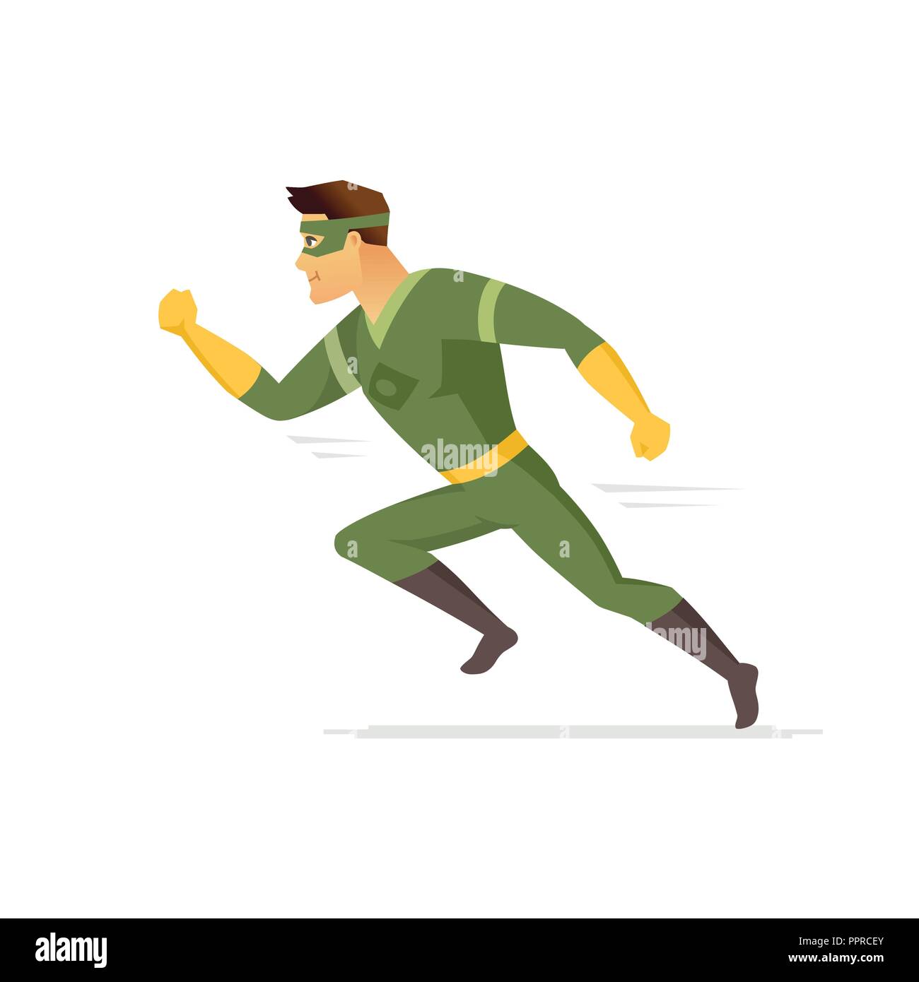 Running Superhero Modern Cartoon People Character Illustration Stock Vector Image And Art Alamy