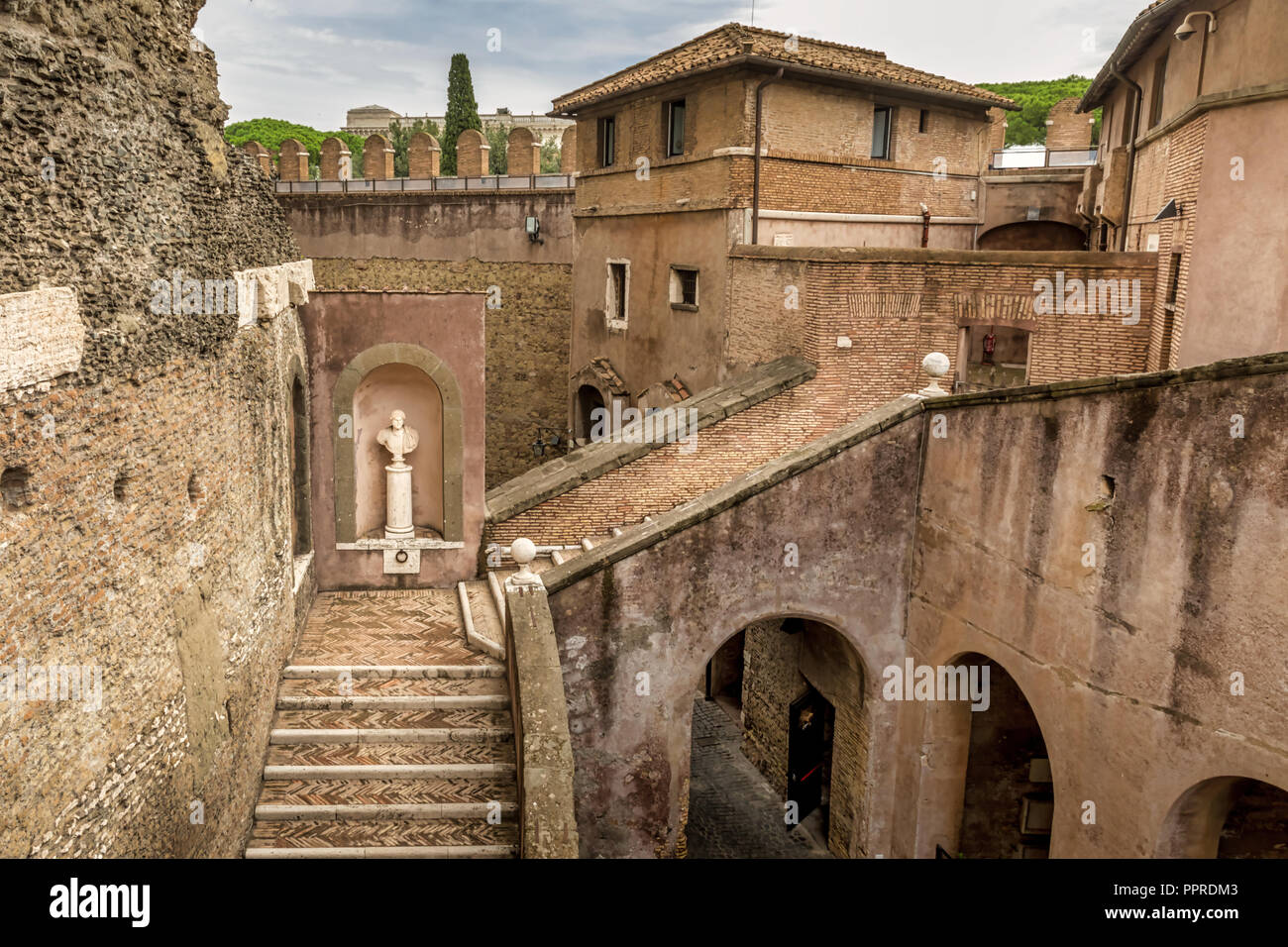 Interior yard of Castel Sant'Angelo Stock Photo