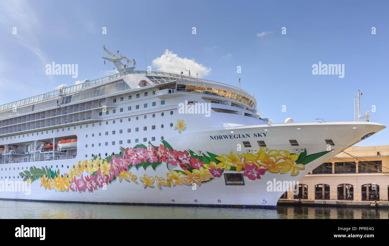 Cruise Ship Norwegian Sky Docked In The Port Of Havana Cuba Stock Photo Alamy