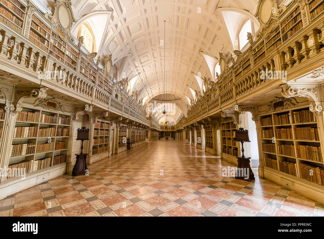 LISBON, PORTUGAL DECEMBER 10, 2017 Library of the Mafra National