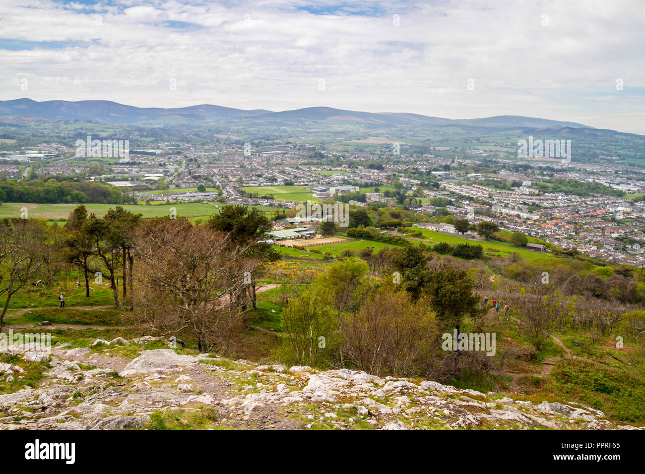 View of Dublin City from Bray Head, Co. Wicklow Dublin Stock Photo