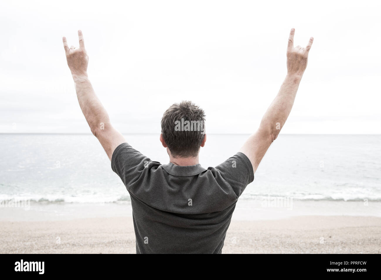 Man arms up rear view hires stock photography and images Alamy
