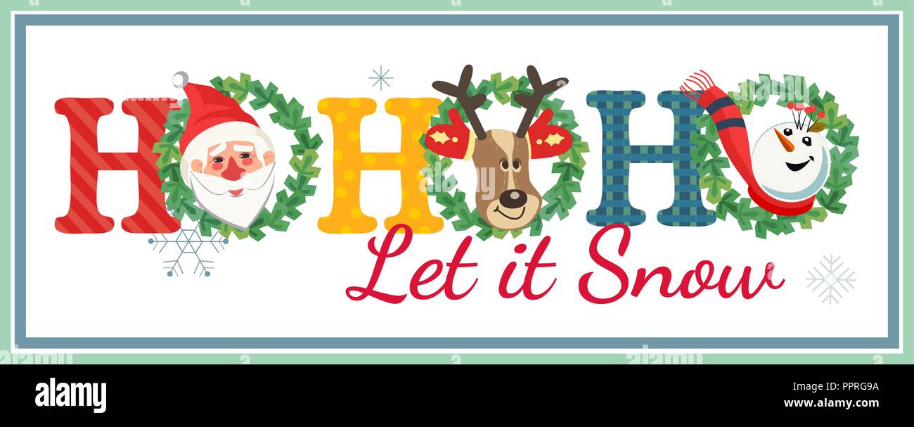 Christmas decorative poster. Stock Vector