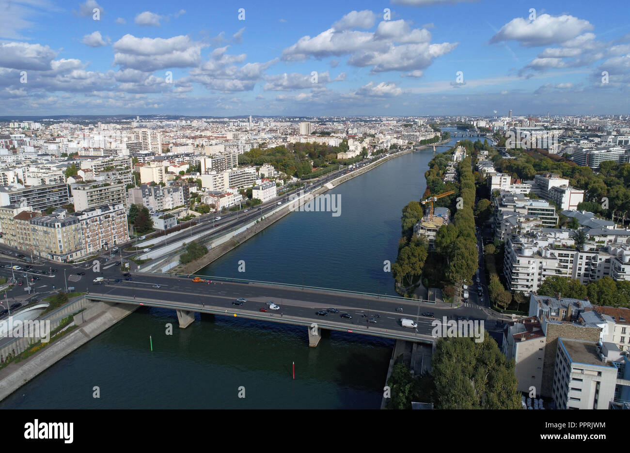 Courbevoie (northern France, Paris area) overview of the city, the