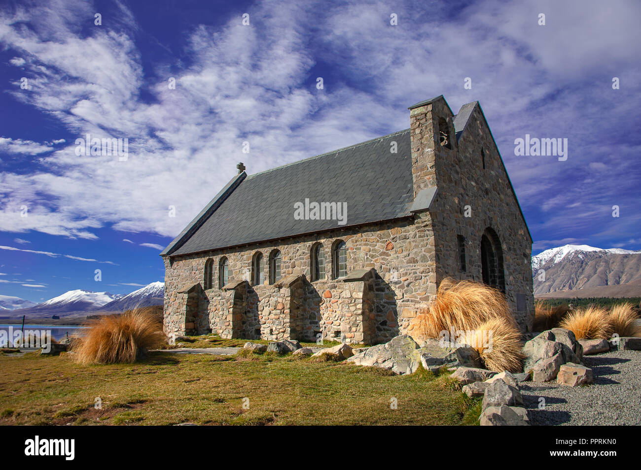 The Church of the Good Shepherd, Lake Tekapo, New Zealand. Picturesque ...