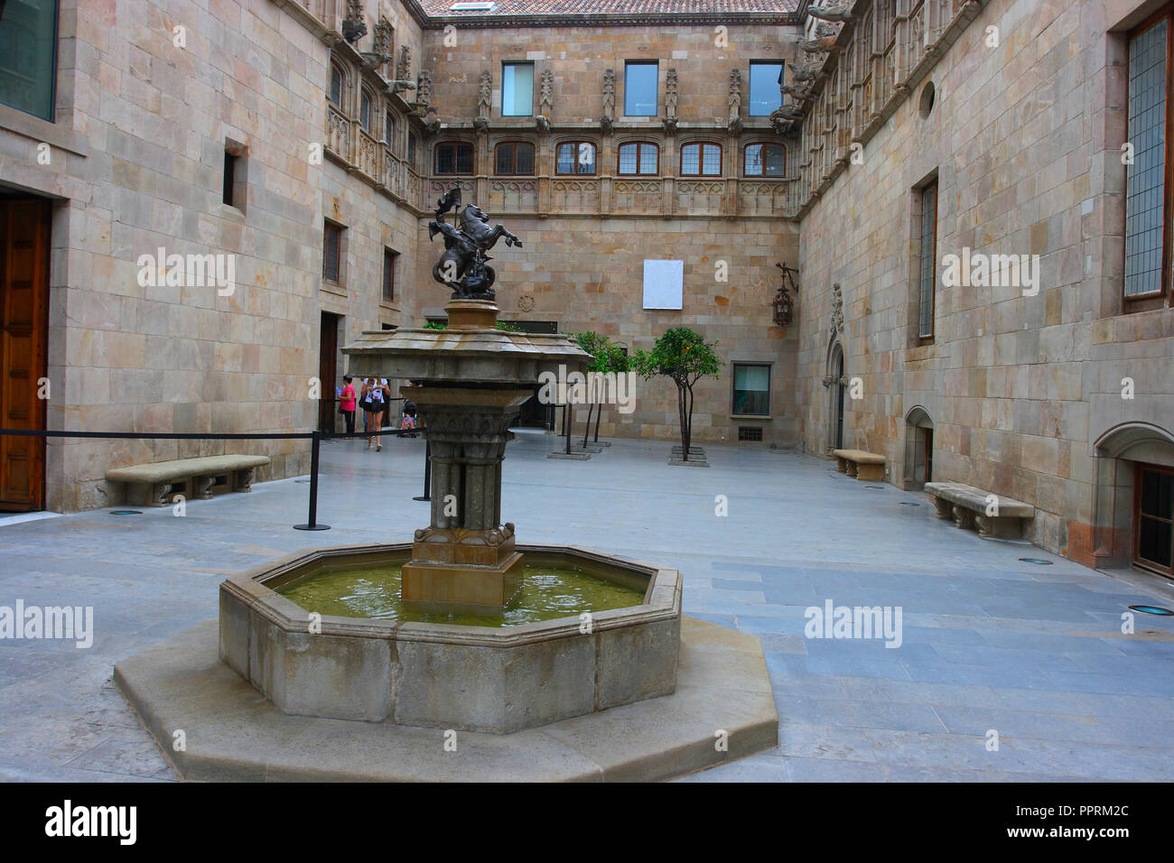 Pati dels Tarongers. Palau de la Generalitat inside view. Barcelona. Catalonia. Spain Stock Photo