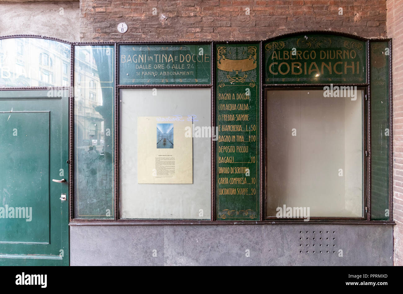 One of the few remaining Cobianchi Day Hotels left in Italy. These hotels were, at the time, the epitome of style and design. Bologna, Italy. Stock Photo