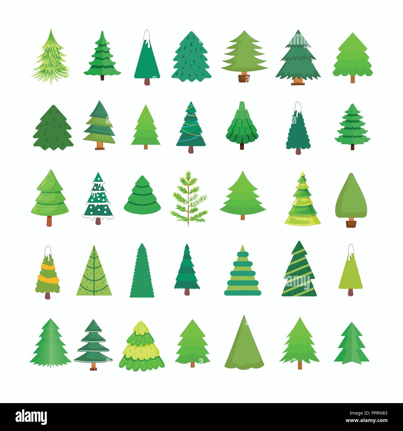 Christmas tree set Stock Vector Image & Art - Alamy